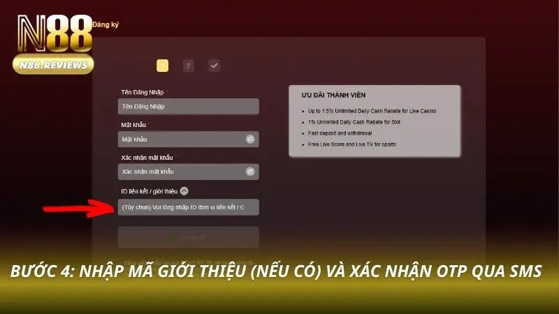 Mã OTP được gửi trực tiếp về điện thoại sau vài giây xác nhận