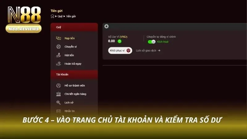 Màn hình trang chủ sau đăng nhập với số dư ví, sảnh game, khuyến mãi