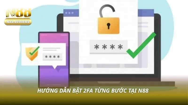 Trang cài đặt bảo mật với mục 2FA, nút